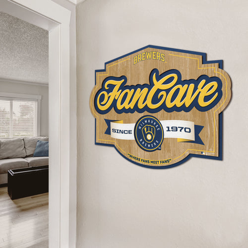 Milwaukee Brewers 3D Fan Cave Wood Sign