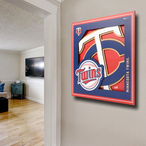 Minnesota Twins 3D Logo Series Wall Art - 12"x12"