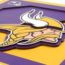 Minnesota Vikings 3D Logo Series Wall Art - 12"x12"