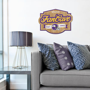 Minnesota Vikings 3D Fan Cave Wood Sign