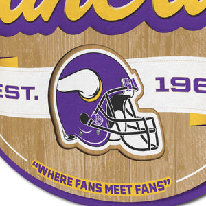 Minnesota Vikings 3D Fan Cave Wood Sign