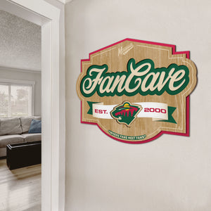 Minnesota Wild 3D Fan Cave Wood Sign