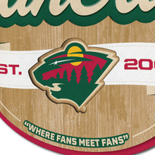 Minnesota Wild 3D Fan Cave Wood Sign