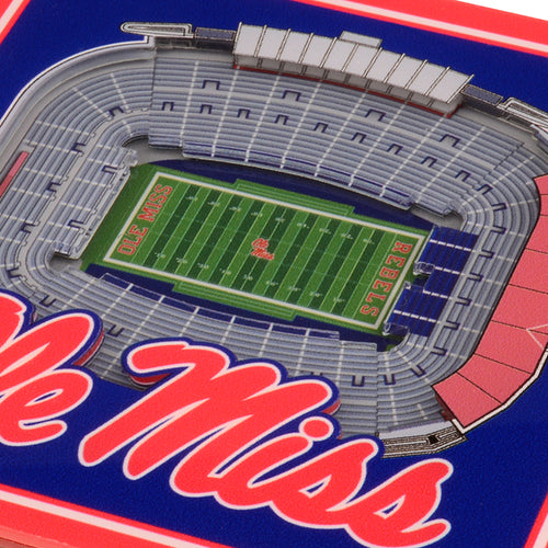 Mississippi Rebels 3D StadiumViews Coaster Set