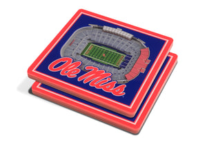 Mississippi Rebels 3D StadiumViews Coaster Set