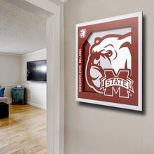 Mississippi State Bulldogs 3D Logo Series Wall Art - 12"x12"