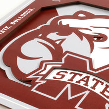 Mississippi State Bulldogs 3D Logo Series Wall Art - 12"x12"