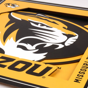 Missouri Tigers 3D Logo Series Wall Art - 12"x12"