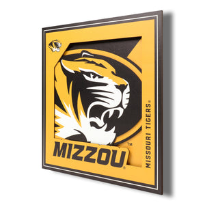 Missouri Tigers 3D Logo Series Wall Art - 12"x12"