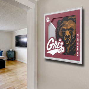 Montana Grizzlies 3D Logo Series Wall Art - 12"x12"