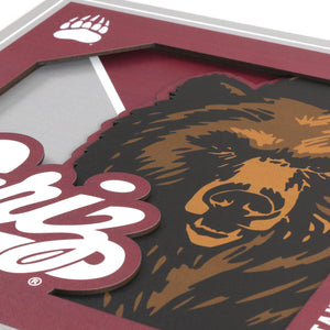 Montana Grizzlies 3D Logo Series Wall Art - 12"x12"