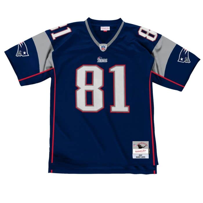 Randy Moss Autographed New England Patriots Mitchell & Ness Football Jersey  - BAS