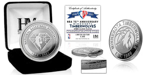 Minnesota Timberwolves NBA 75th Anniversary Silver Mint Coin