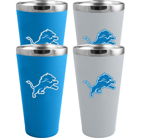 Lids Detroit Lions 4-Pack Matte Color Stainless Steel Pint Glass