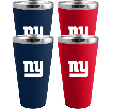 New York Giants 4-Pack Matte Color Stainless Steel Pint Glass Set