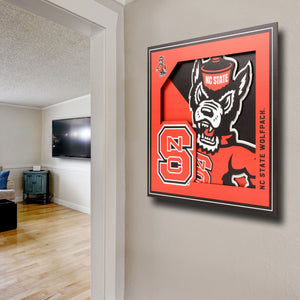 North Carolina State Wolfpack 3D Logo Series Wall Art - 12"x12"