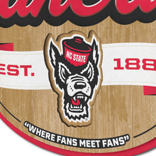 NC State Wolfpack 3D Fan Cave Wood Sign