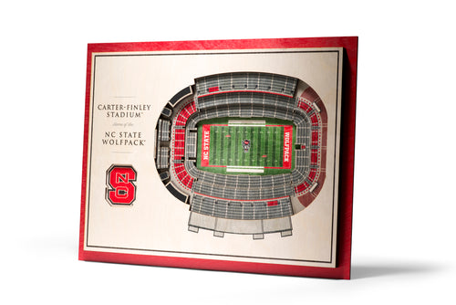 NC State Wolfpack Football 5 Layer 3D Stadiumview Wall Art