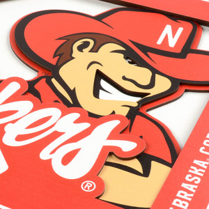Nebraska Cornhuskers 3D Logo Series Wall Art - 12"x12"