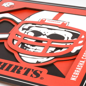 Nebraska Cornhuskers Blackshirt 3D Logo Series Wall Art - 12"x12"