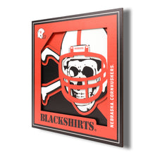 Nebraska Cornhuskers Blackshirt 3D Logo Series Wall Art - 12"x12"