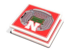 Nebraska Cornhuskers 3D StadiumViews Coaster Set