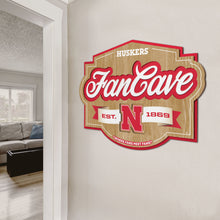 Nebraska Cornhuskers 3D Fan Cave Wood Sign