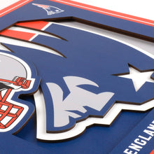 New England Patriots 3D Logo Series Wall Art - 12"x12"