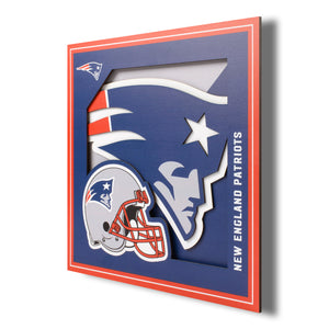 New England Patriots 3D Logo Series Wall Art - 12"x12"