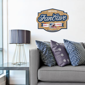 New England Patriots 3D Fan Cave Wood Sign
