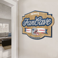 New England Patriots 3D Fan Cave Wood Sign