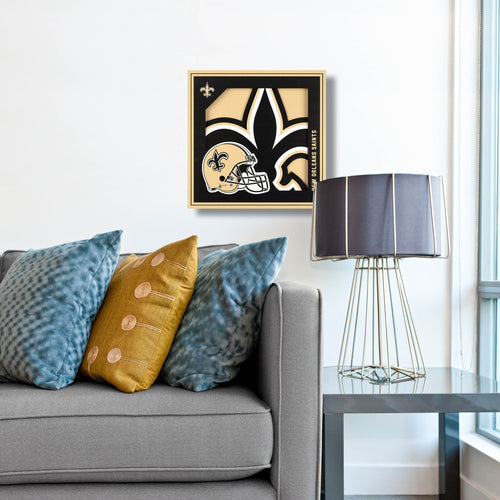 New Orleans Saints 3D Logo Series Wall Art - 12