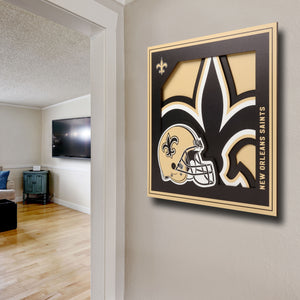 New Orleans Saints 3D Logo Series Wall Art - 12"x12"