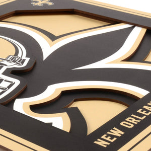 New Orleans Saints 3D Logo Series Wall Art - 12"x12"