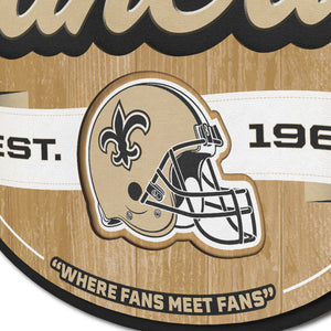 New Orleans Saints 3D Fan Cave Wood Sign