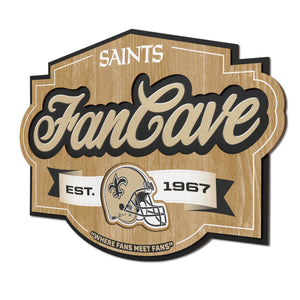 New Orleans Saints 3D Fan Cave Wood Sign