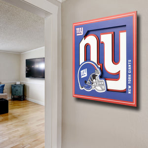 New York Giants 3D Logo Series Wall Art - 12"x12"