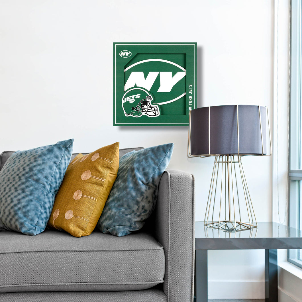 New York Jets 3D Logo Series Wall Art - 12