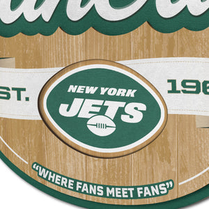 New York Jets 3D Fan Cave Wood Sign