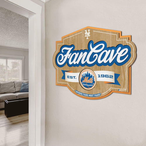 New York Mets 3D Fan Cave Wood Sign
