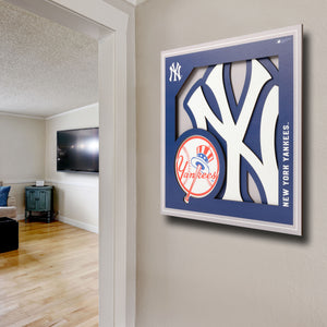 New York Yankees 3D Logo Series Wall Art - 12"x12"