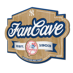 New York Yankees 3D Fan Cave Wood Sign