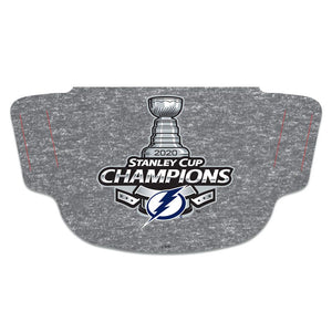 Tampa Bay Lightning Gray Fan Mask Adult Face Covering Stanley Cup Champions