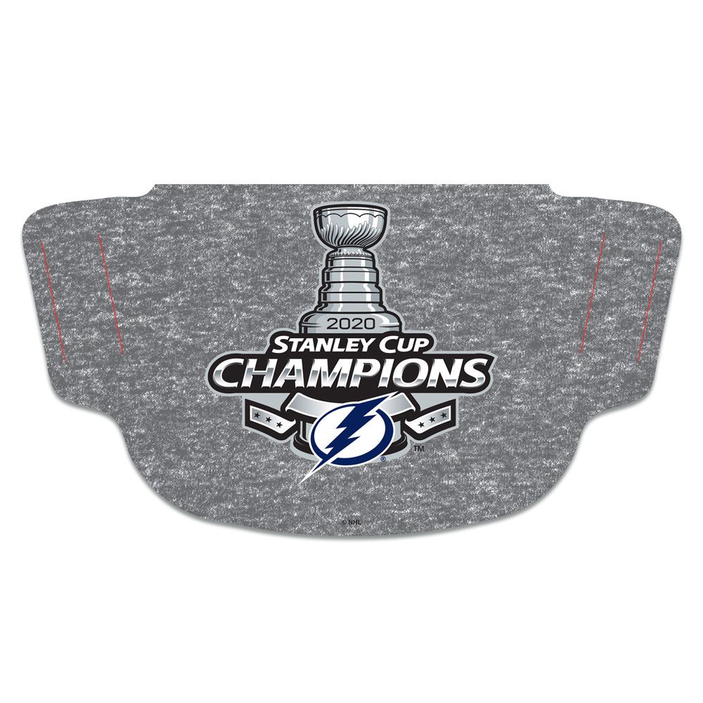 Tampa Bay Lightning Gray Fan Mask Adult Face Covering Stanley Cup Champions