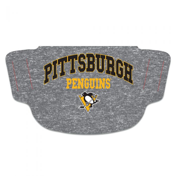 Pittsburgh Penguins Gray Fan Mask Adult Face Covering