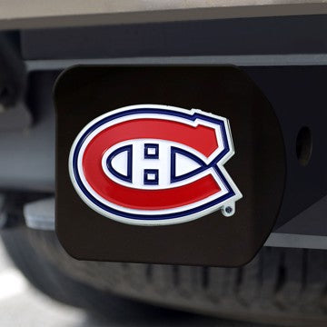 Montreal Canadiens Color Emblem On Black Hitch Cover