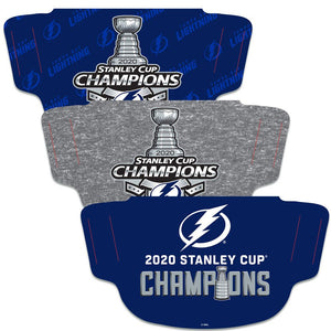 Tampa Bay Lightning Fan Mask Adult Face Covering Stanley Cup Champions