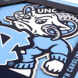 North Carolina Tar Heels 3D Logo Series Wall Art - 12"x12"