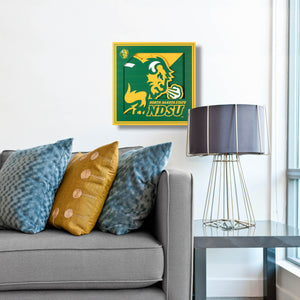 North Dakota State Bison 3D Logo Series Wall Art - 12"x12"