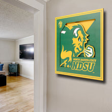 North Dakota State Bison 3D Logo Series Wall Art - 12"x12"